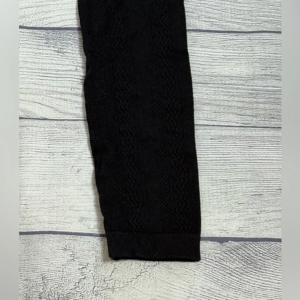 Faded Glory Thick Black Knit Leggings Size L/G (12-16)